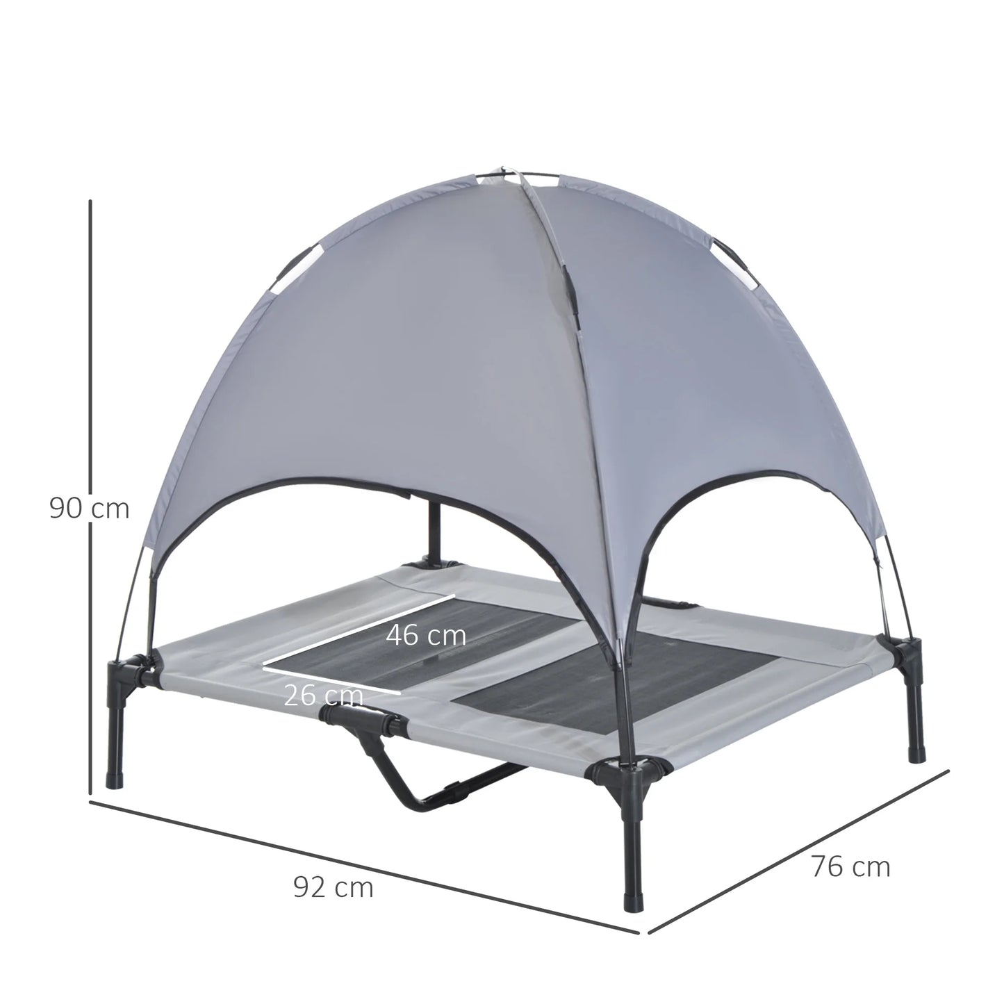 Cama Elevada Vielsa™ con Dossel Removible – Edición Sombra Noble