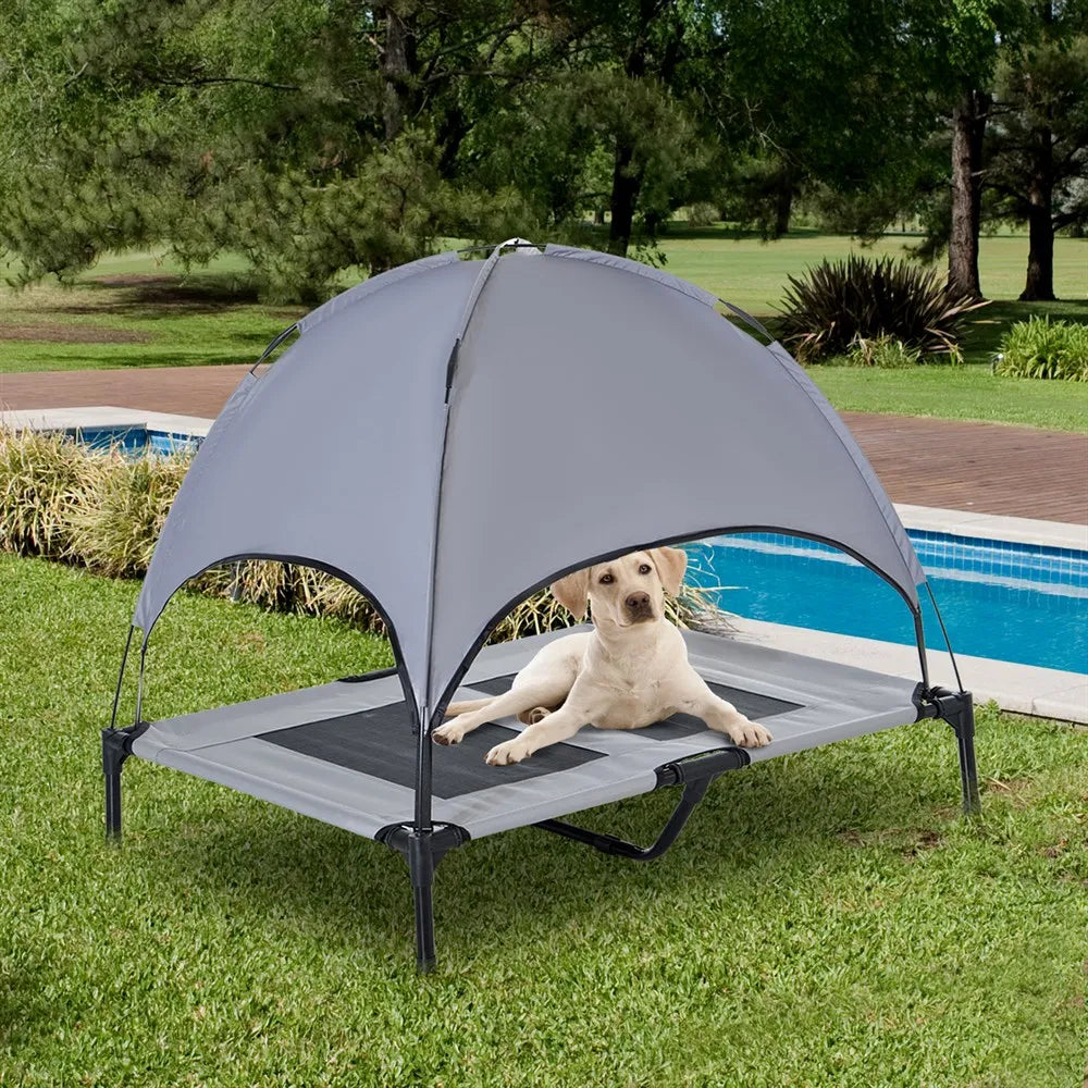 Cama Elevada Vielsa™ con Dossel Removible – Edición Sombra Noble