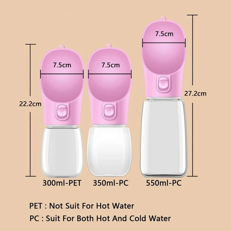 BOTIPET™ es una botella portátil con cuenco integrado, ideal para mantener a tu perro o gato hidratado en cualquier momento.