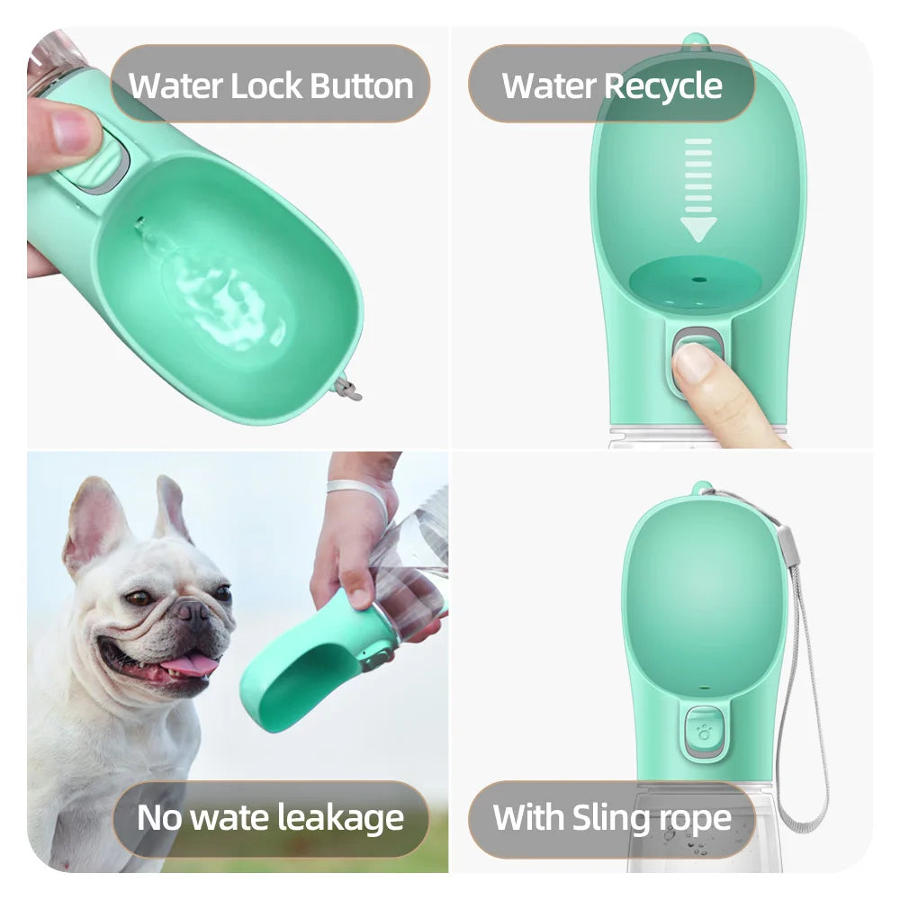 BOTIPET™ es una botella portátil con cuenco integrado, ideal para mantener a tu perro o gato hidratado en cualquier momento.