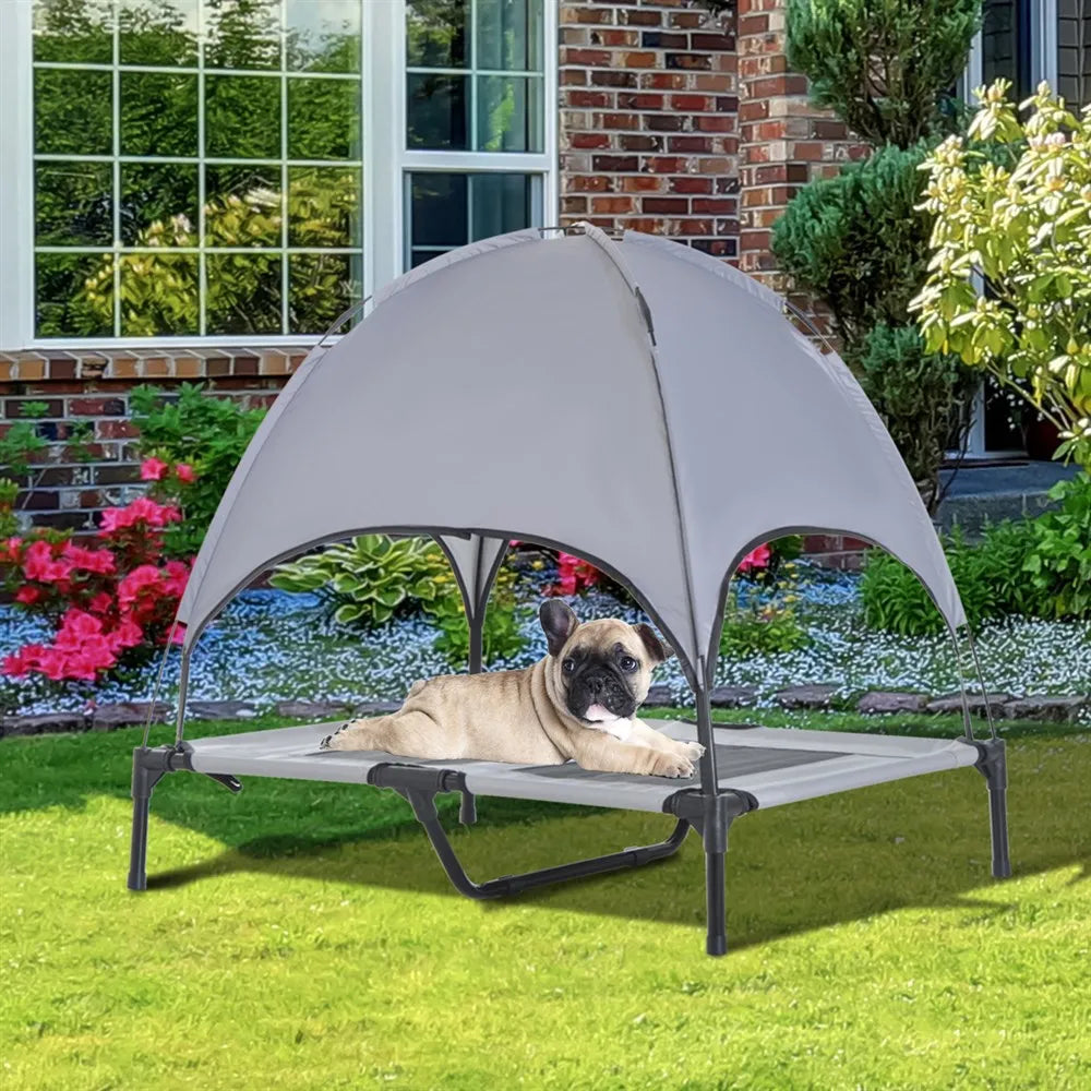 Cama Elevada Vielsa™ con Dossel Removible – Edición Sombra Noble