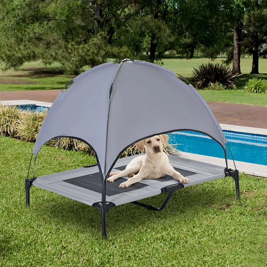 Cama Elevada Vielsa™ con Dossel Removible – Edición Sombra Noble