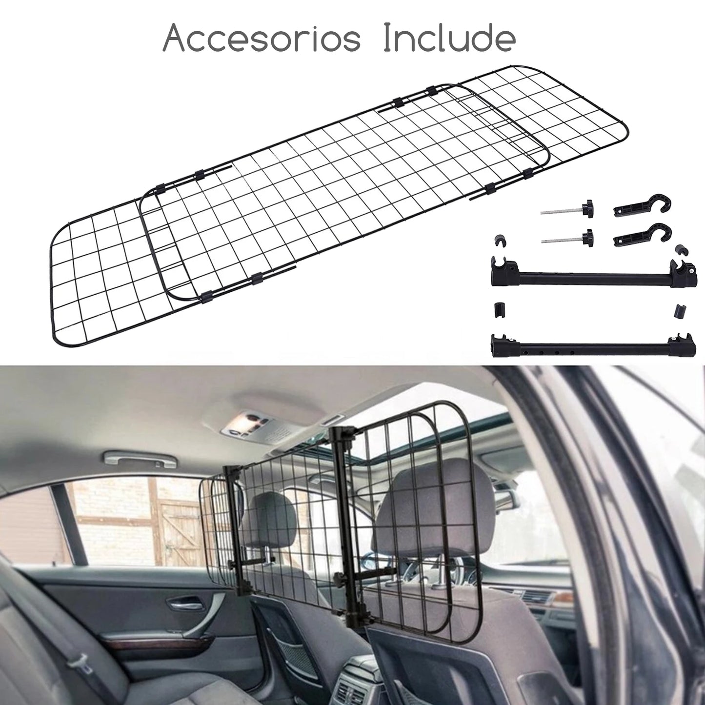 Guardia™ — Barrera de Seguridad Extensible para Mascotas en Automóvil