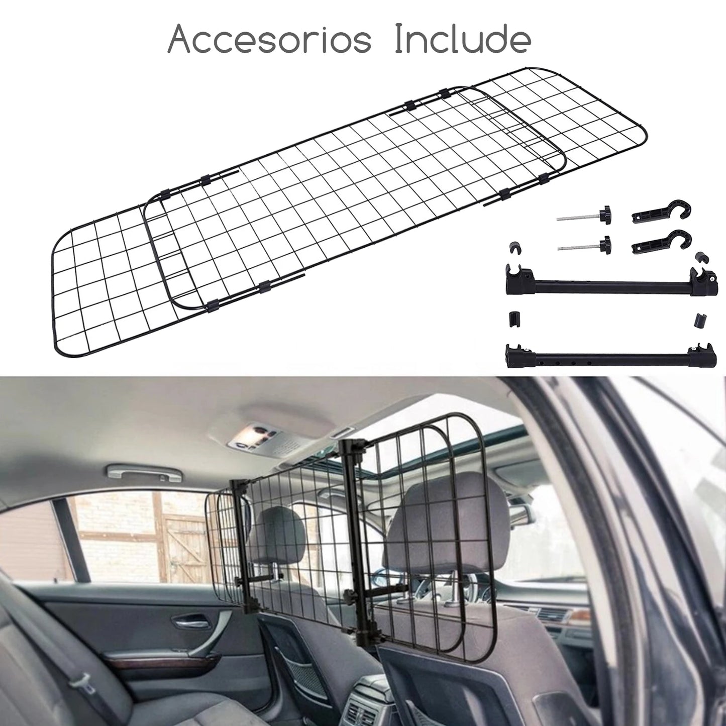 Guardia™ — Barrera de Seguridad Extensible para Mascotas en Automóvil