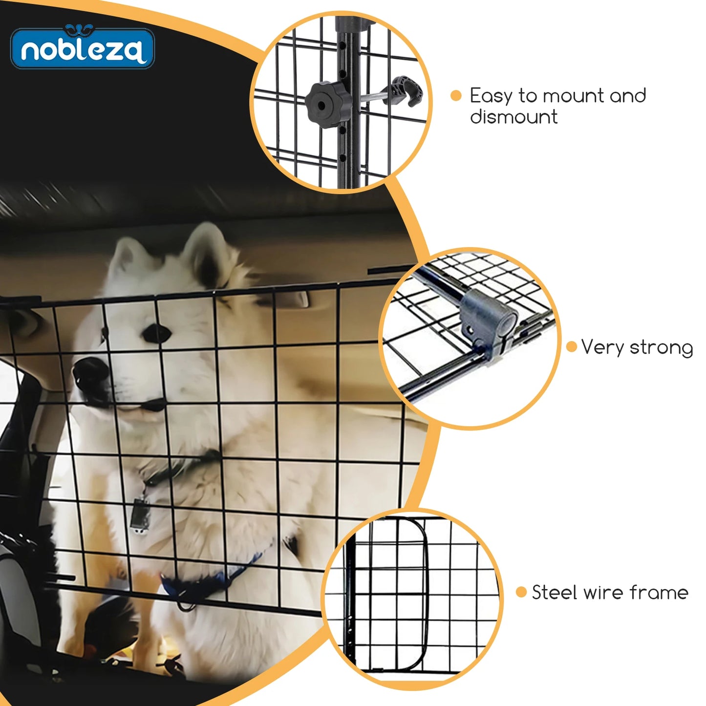 Guardia™ — Barrera de Seguridad Extensible para Mascotas en Automóvil